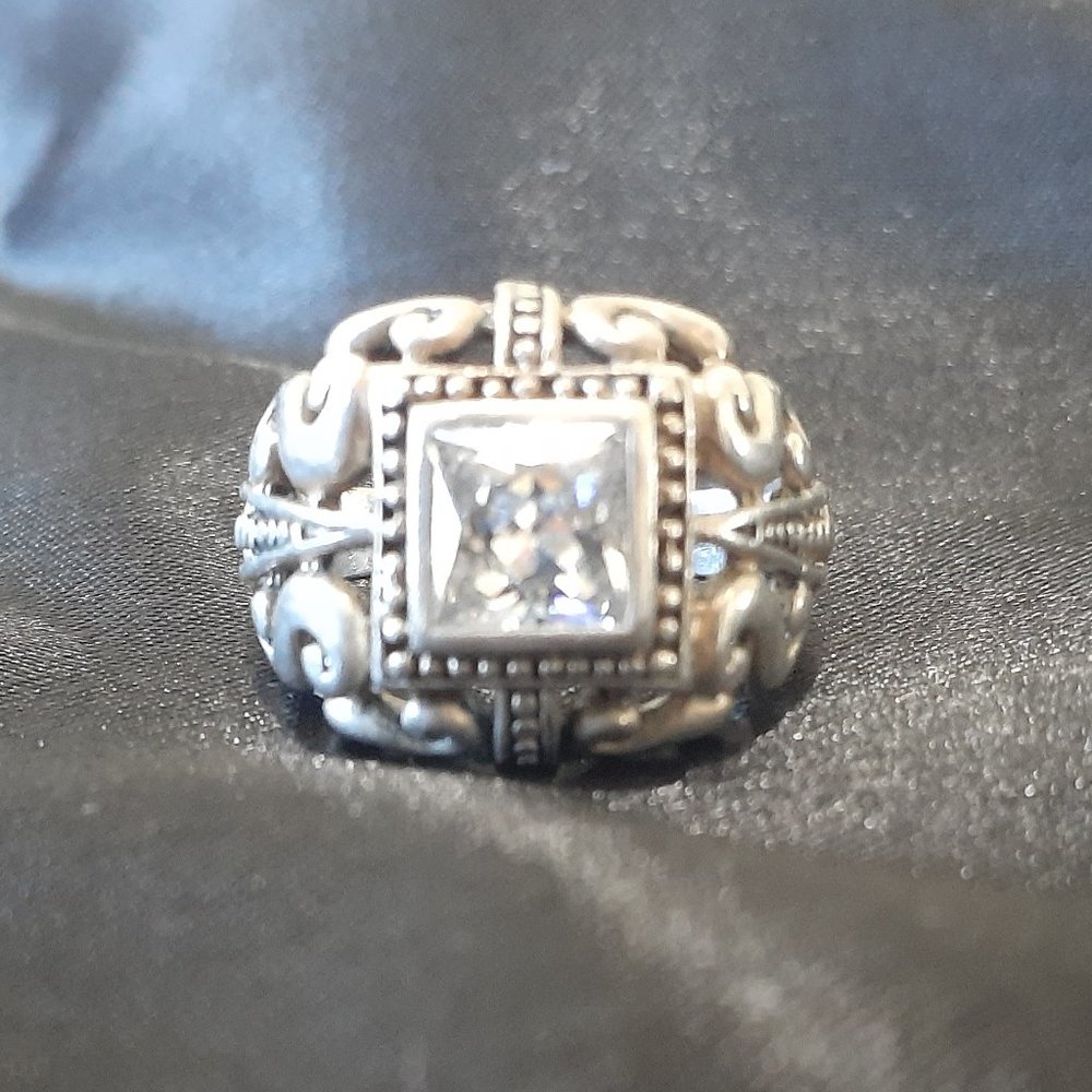 Sterling Ring with Rhinestone - Picture 7 of 10